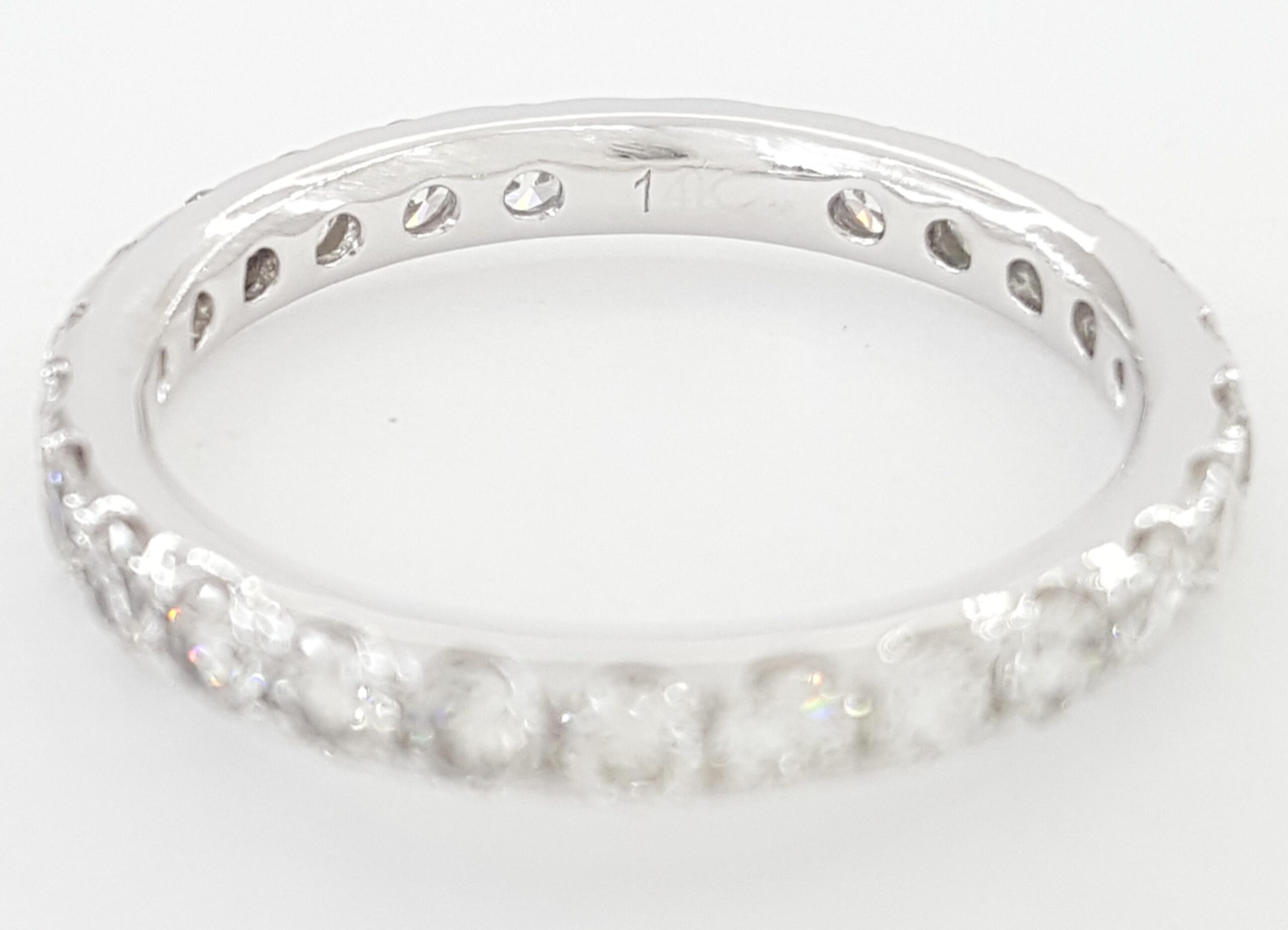 Round Diamond Full Circle Eternity Wedding Band 1.05 ct 14k White Gold