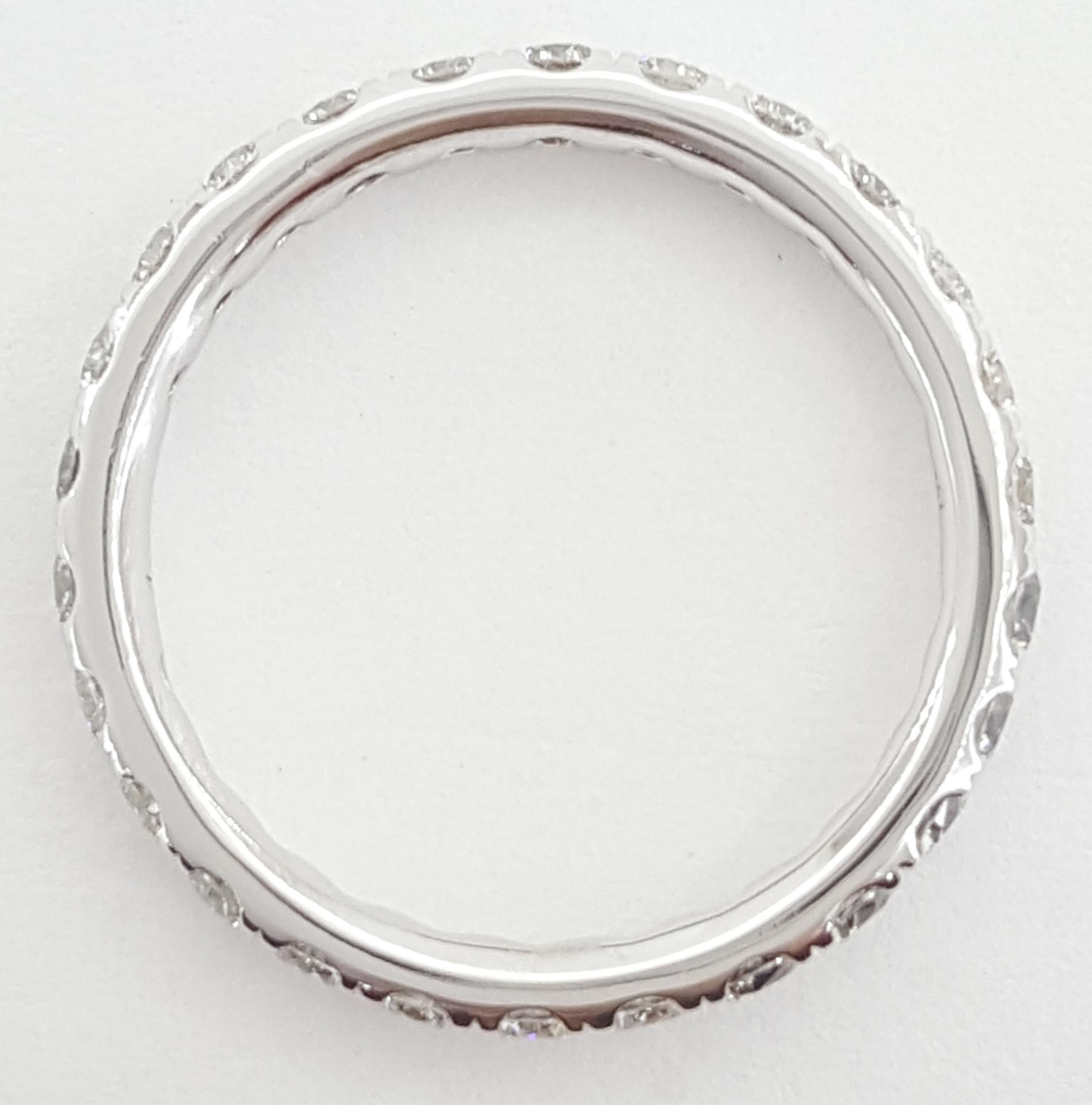Round Diamond Full Circle Eternity Wedding Band 1.05 ct 14k White Gold