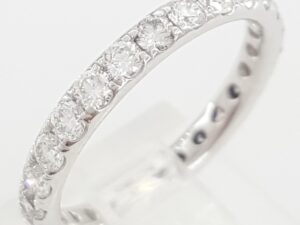 Round Diamond Full Circle Eternity Wedding Band 1.05 ct 14k White Gold