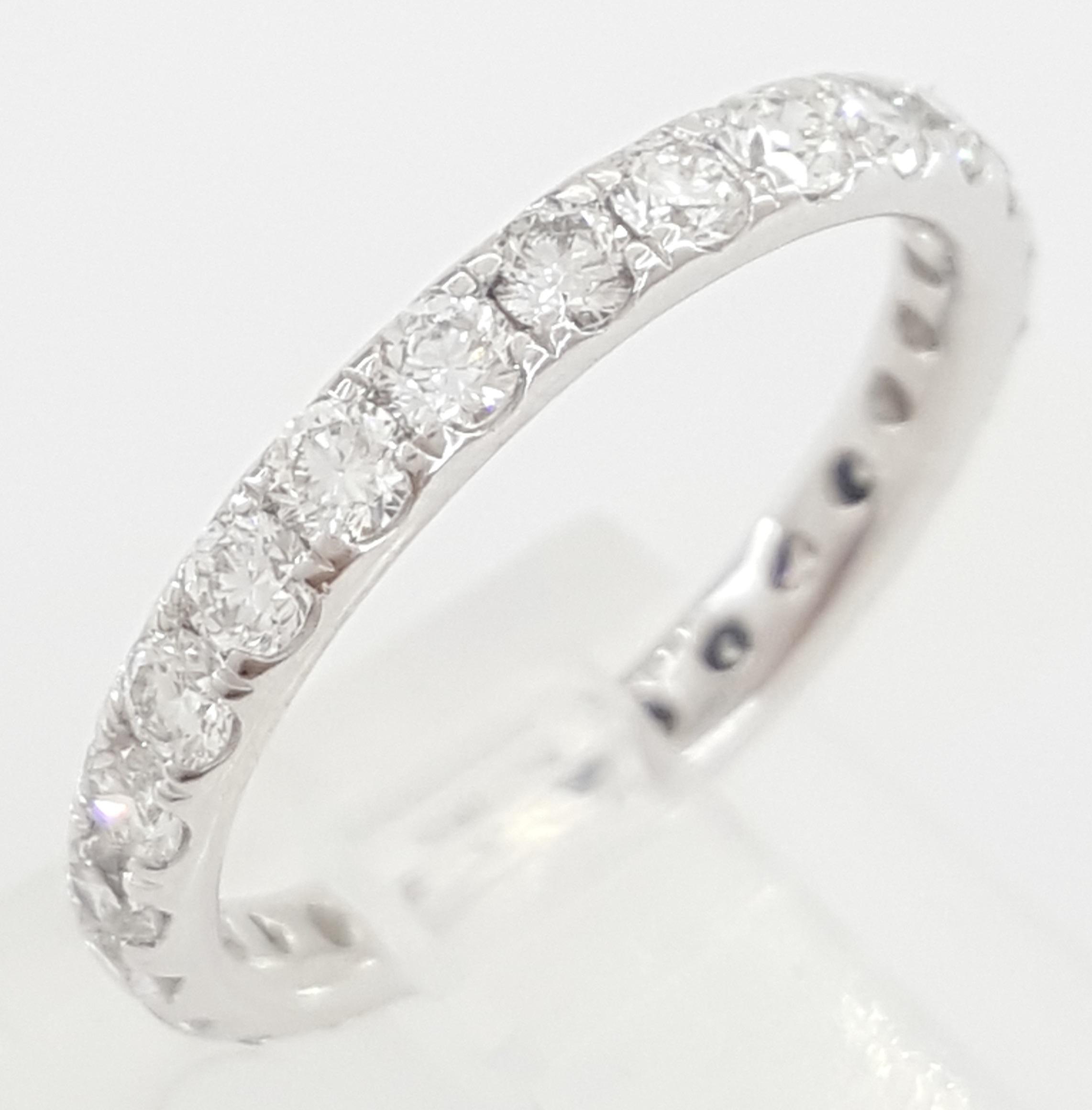 Round Diamond Full Circle Eternity Wedding Band 1.05 ct 14k White Gold