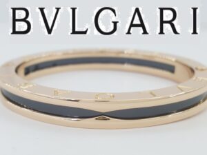 Bvlgari Bulgari B.Zero1 Black Ceramic 18k Rose Gold Bangle Bracelet 45.5g Small