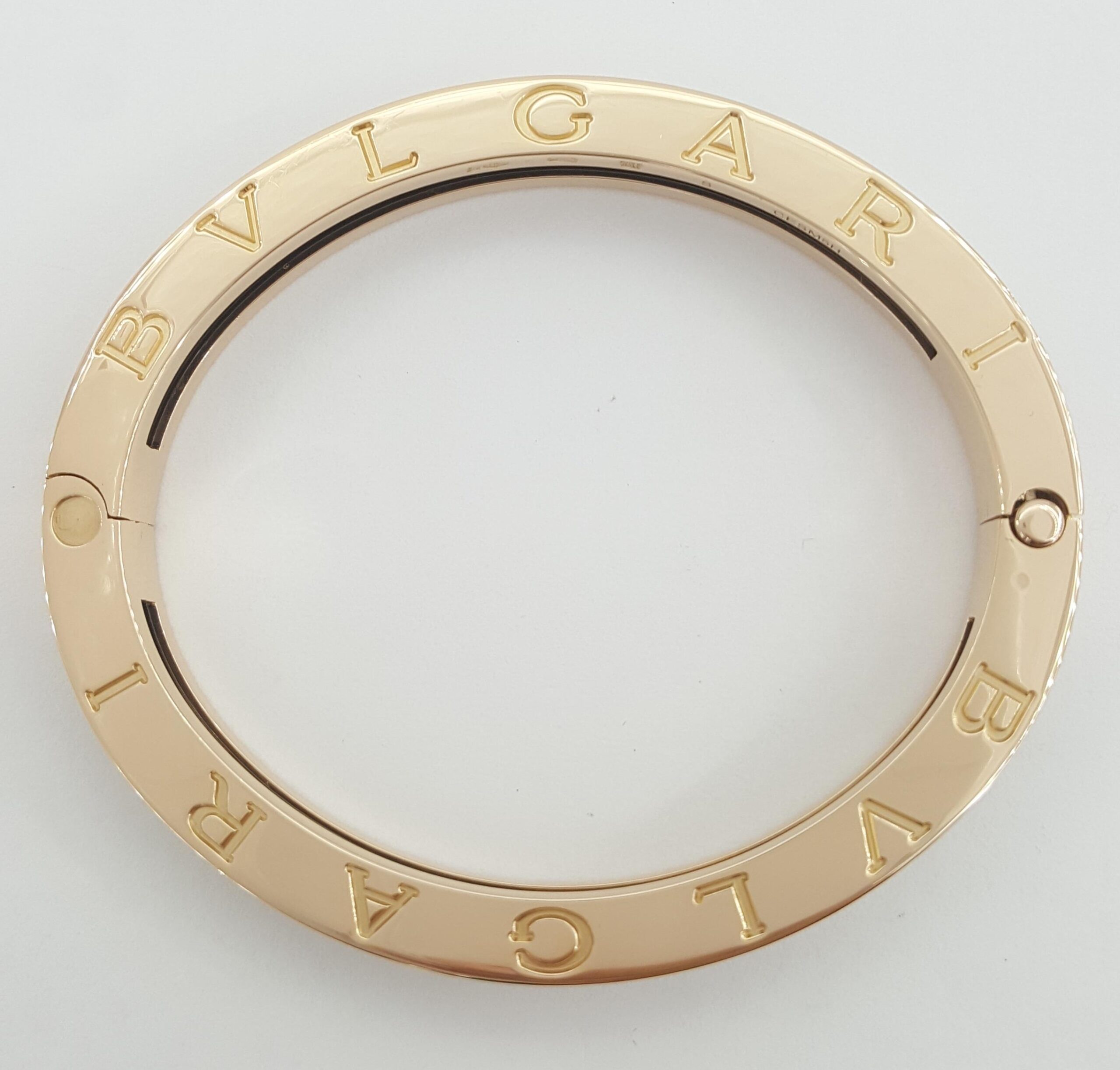 Bvlgari Bulgari B.Zero1 Black Ceramic 18k Rose Gold Bangle Bracelet 45.5g Small