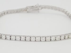 Round Diamond Tennis Bracelet 4 ct 18K White Gold 7.25" 2.8mm Retail $8,995