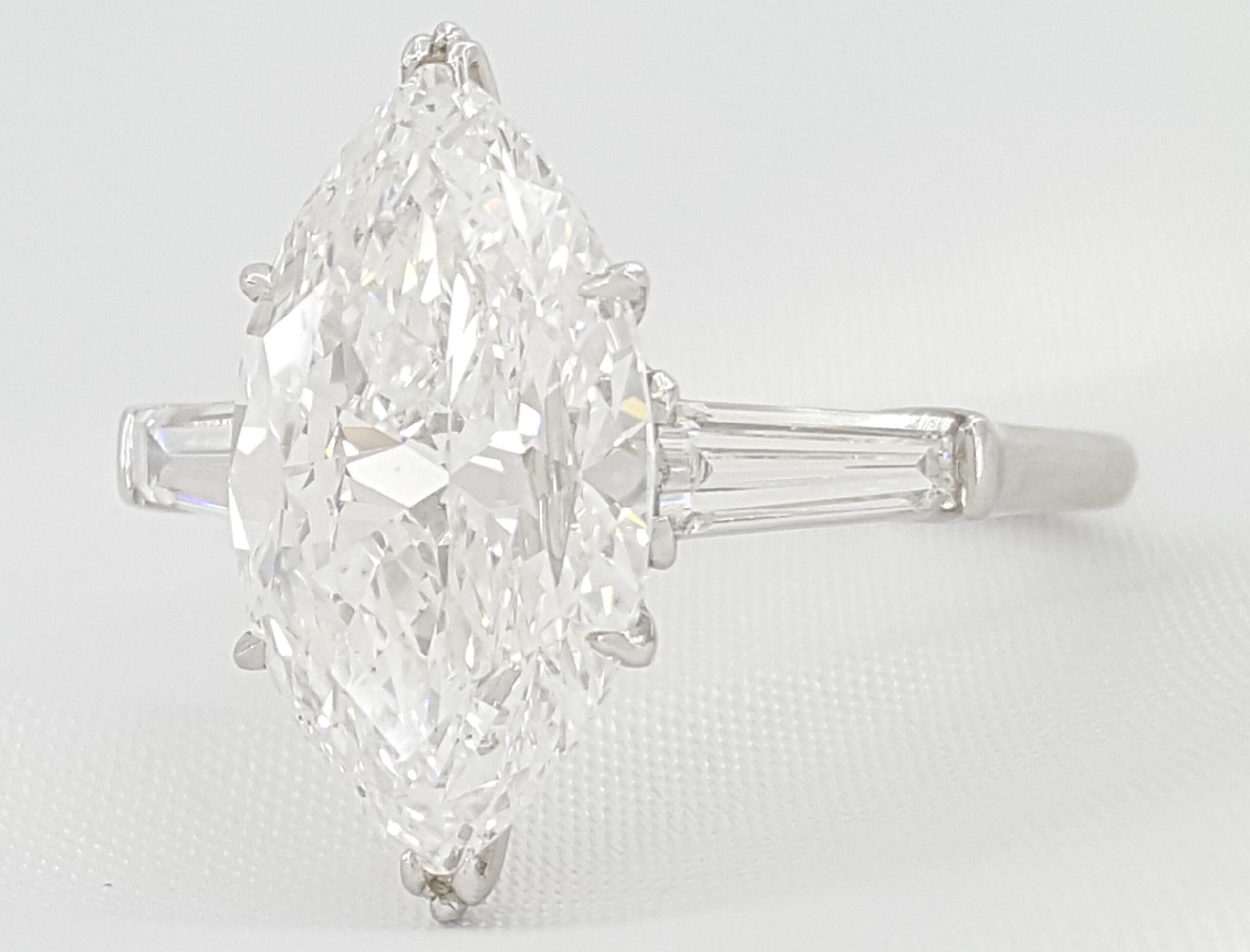 Vintage Harry Winston Classic Marquise Cut Diamond Engagement Ring 5.72 ct