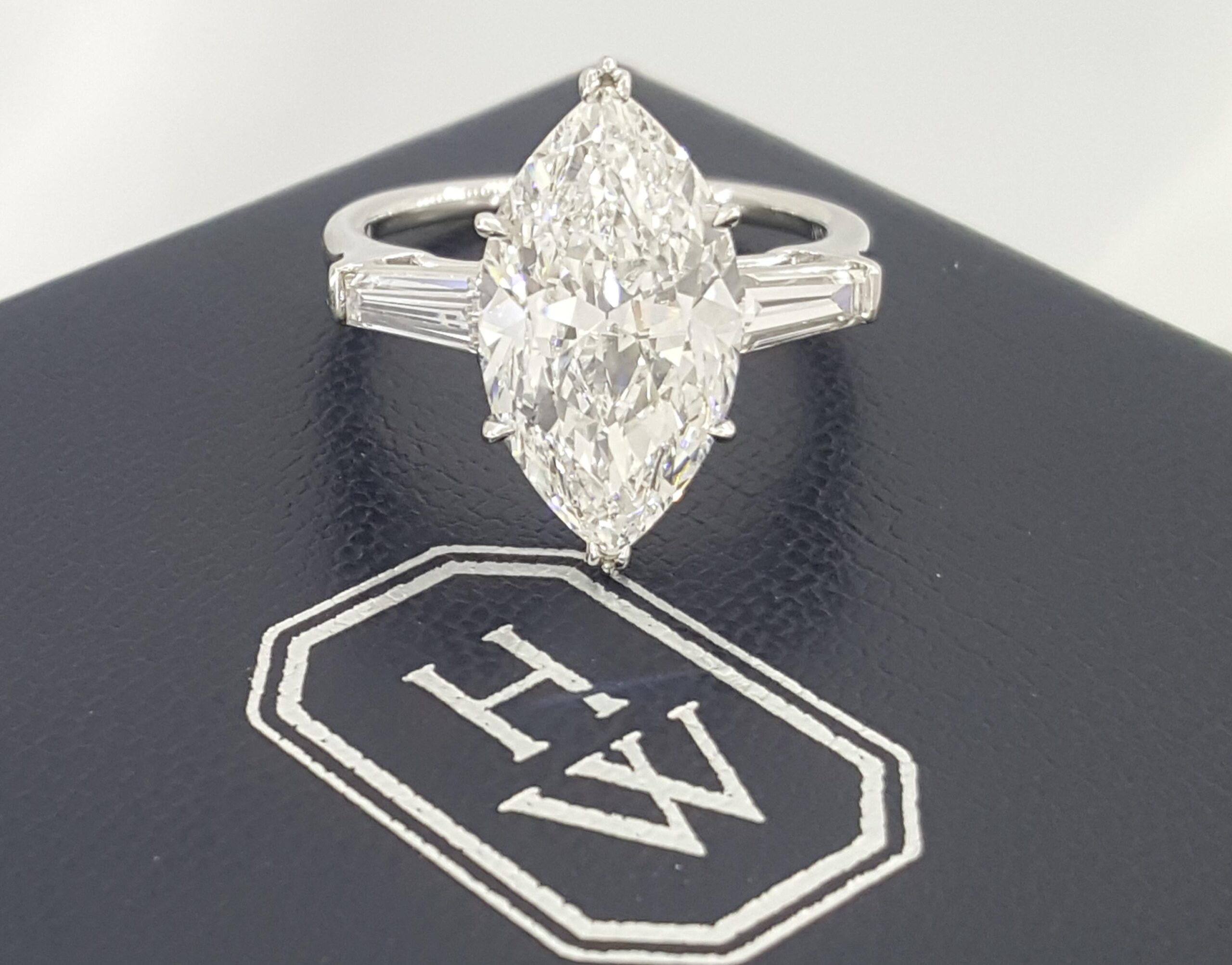 Vintage Harry Winston Classic Marquise Cut Diamond Engagement Ring 5.72 ct