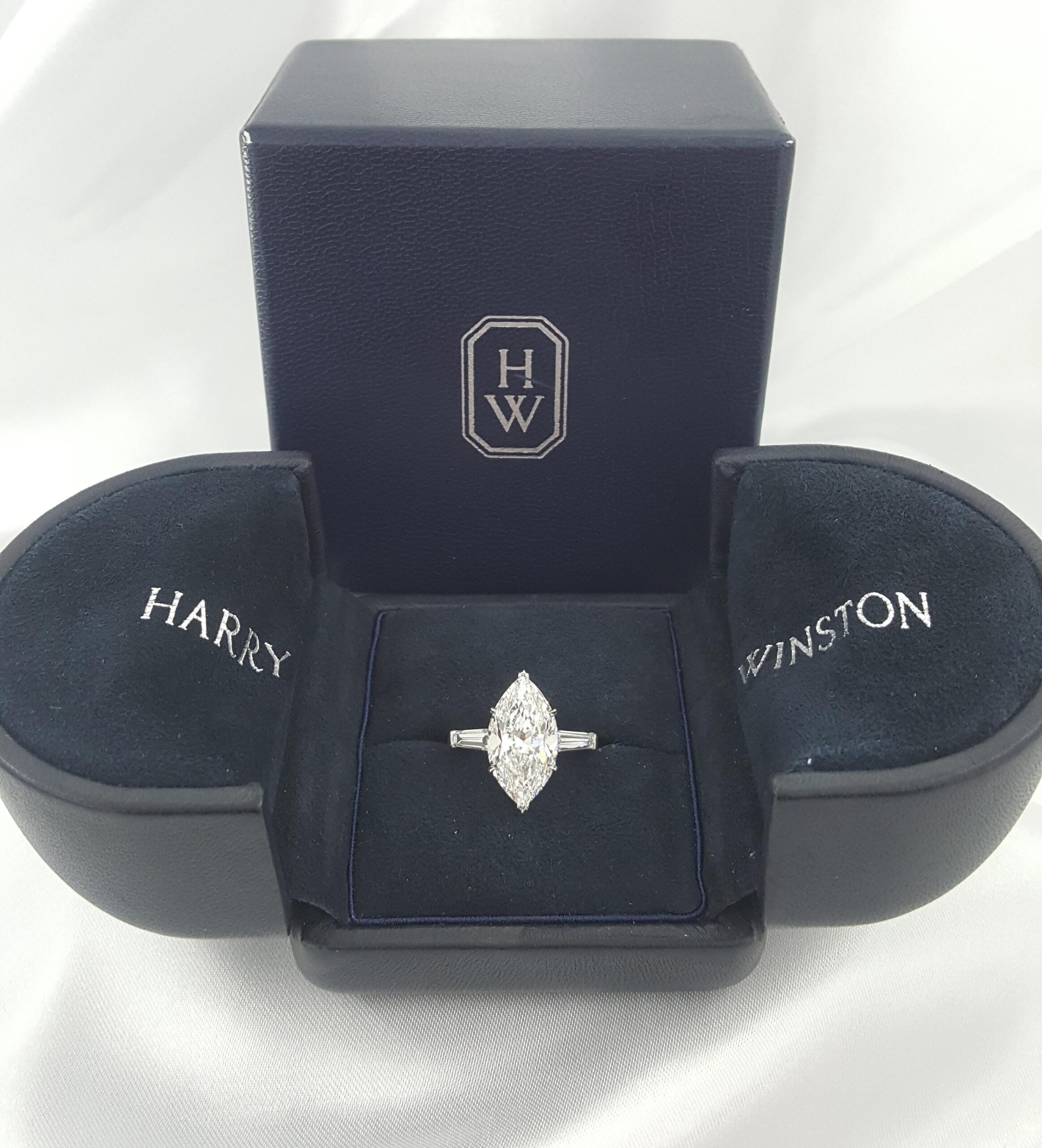 Vintage Harry Winston Classic Marquise Cut Diamond Engagement Ring 5.72 ct