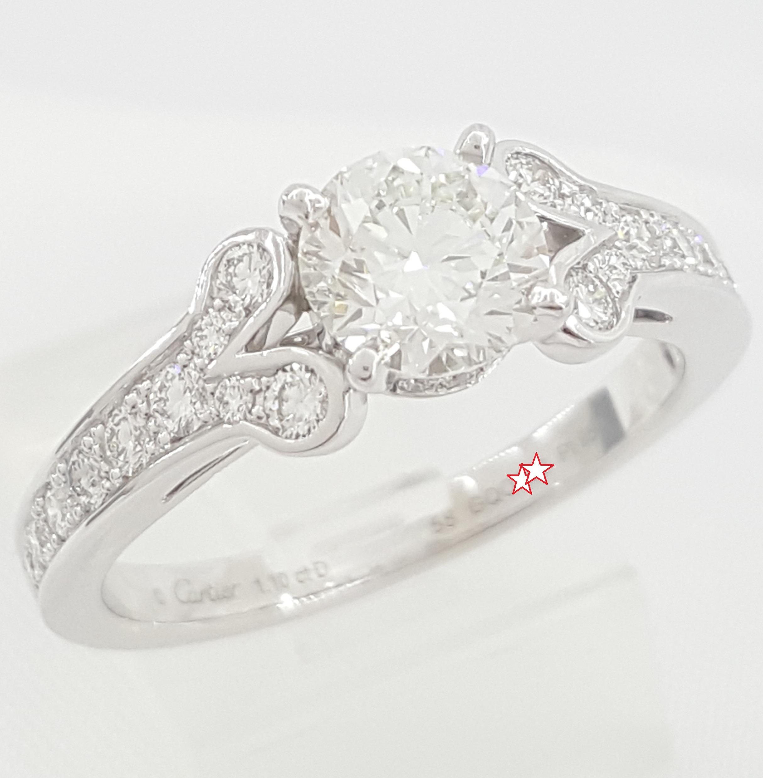 Cartier Ballerine Round Diamond Engagement Ring 1.5 ct Platinum Retail $20,500