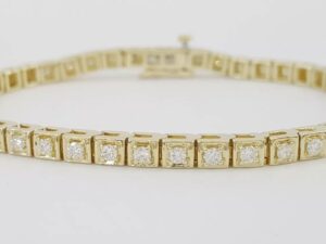 Round Brilliant Diamond Tennis Line Bracelet 1.6 ct 14K Gold 7" Retail 5K