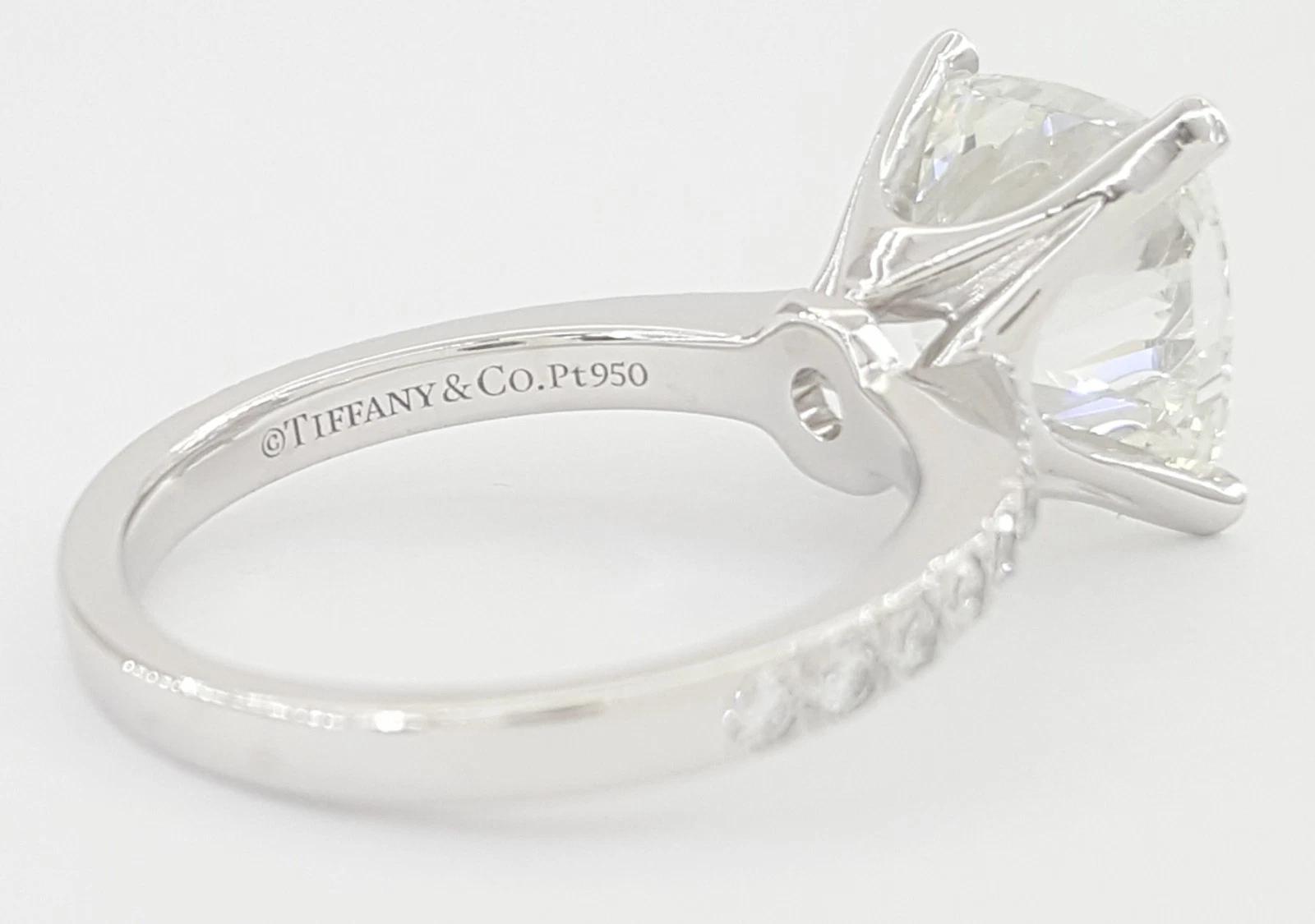 Tiffany & Co Novo Cushion Cut Diamond Engagement Ring 3.18 ct Retail $115,000
