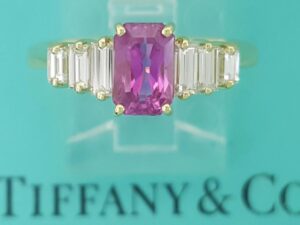 Tiffany & Co Pink Sapphire & Diamond Statement Ring 2.04 ct 18k Yellow Gold
