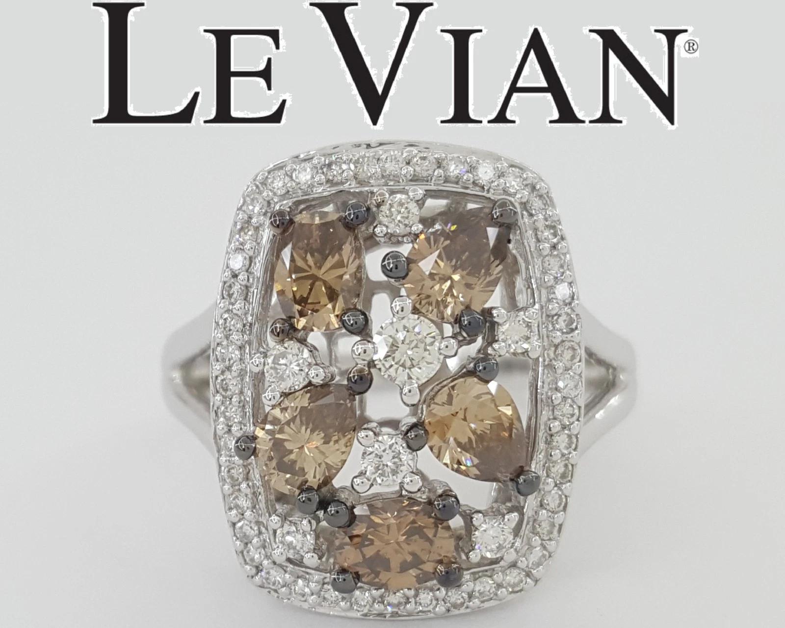 Le Vian LeVian Chocolate & Nude Diamond Statement Ring 14K White Gold 1.8 ct