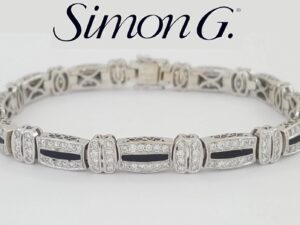 Simon G. Diamond Bracelet 6.5 mm 2.45 ct 18K White Gold 7" 23.6 Grams