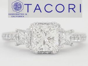 Leo Princess in TACORI Dantela 2622PRSMP Platinum Engagement Ring 1.52 ct