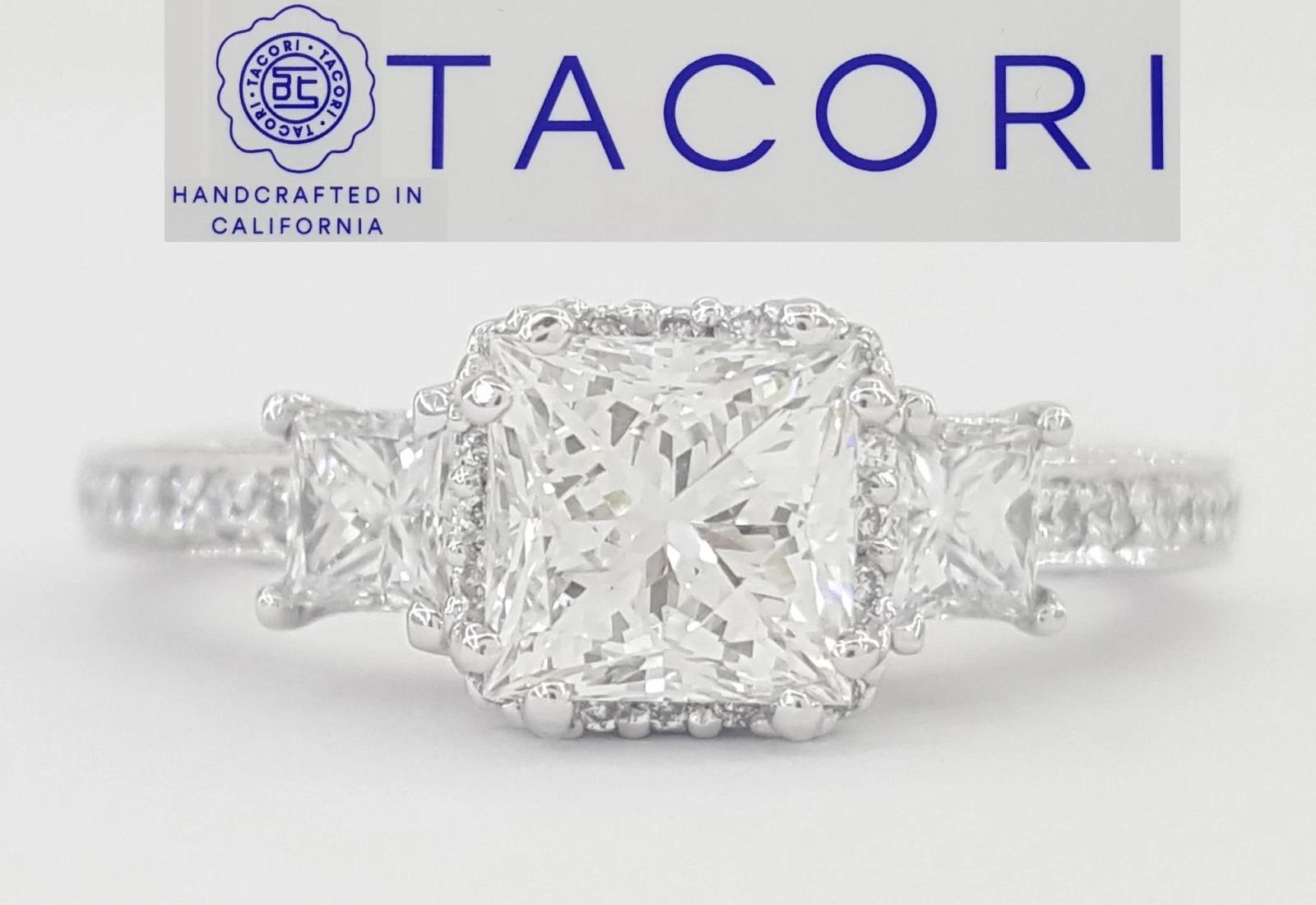 Leo Princess in TACORI Dantela 2622PRSMP Platinum Engagement Ring 1.52 ct