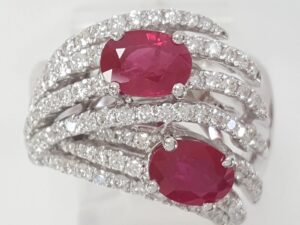 Burma Pigeon Blood Ruby & Diamond Ring 3.31 ct 18k White Gold