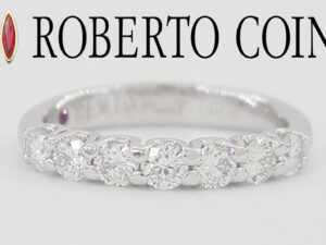 Roberto Coin Cento Round Diamond Wedding Band Ring Platinum 0.47 ct