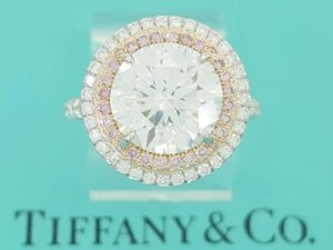 Tiffany & Co. Soleste Round Diamond Double Halo Engagement Ring 4.17 ct Rt $250K