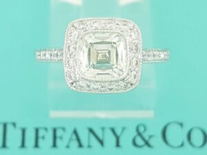 Tiffany & Co Legacy Cushion Diamond Halo Engagement Ring 1.44 ct Retail $17,400