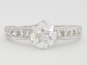Vintage Old European Cut Diamond Engagement Ring 1.49 ct GIA E/SI1