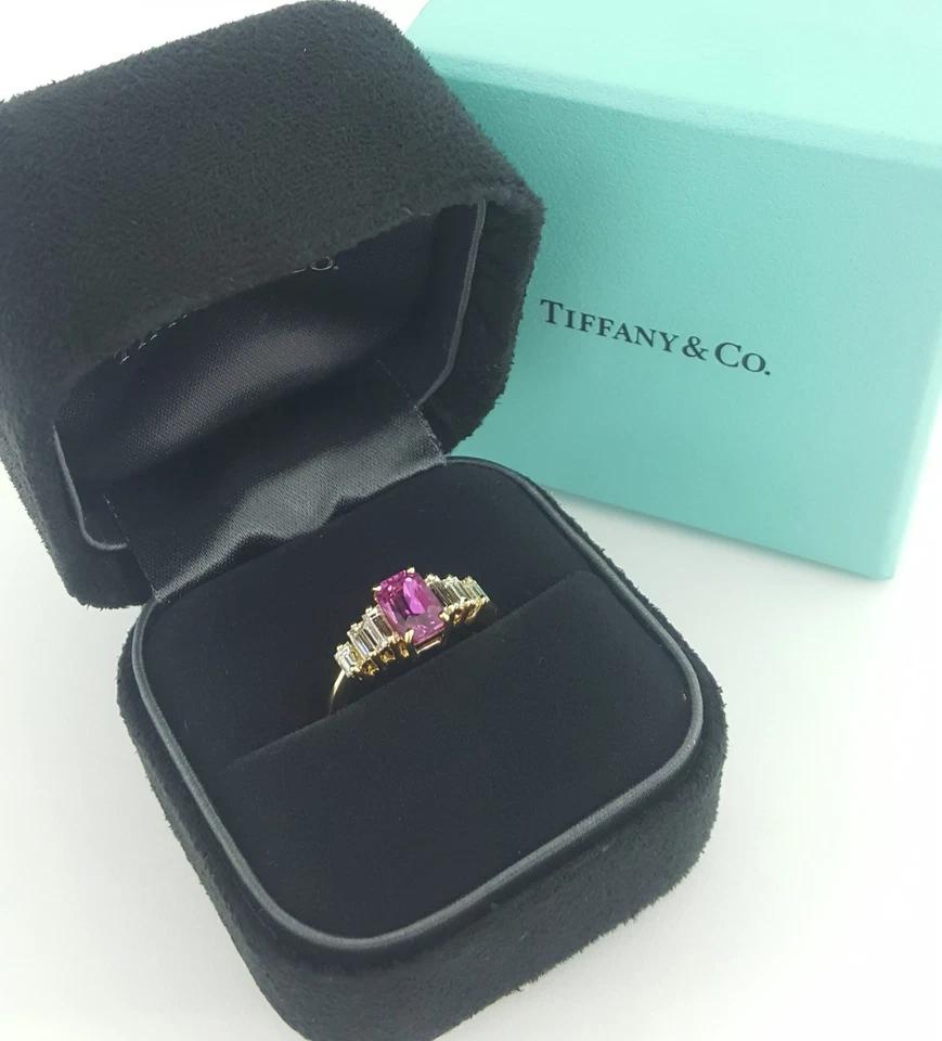 Tiffany & Co Pink Sapphire & Diamond Statement Ring 2.04 ct 18k Yellow Gold