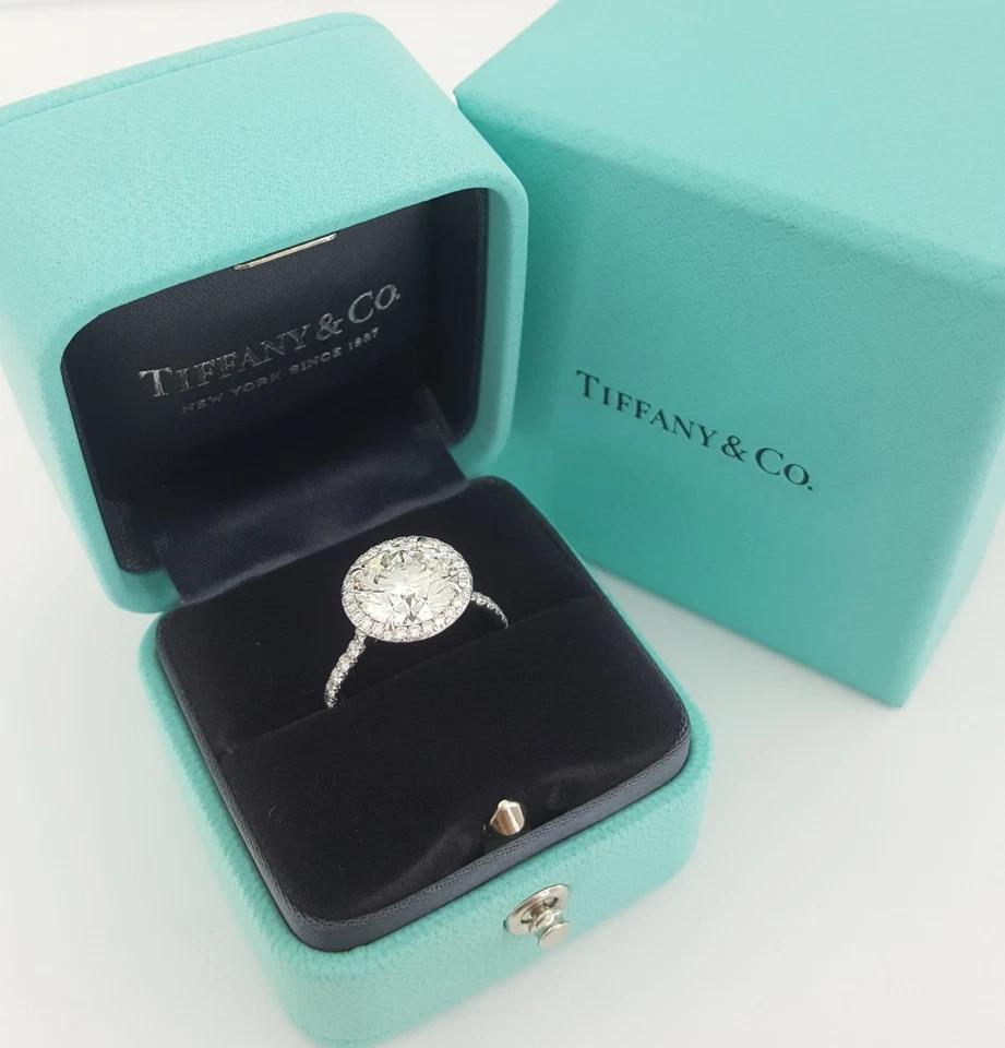 Tiffany & Co Soleste Round Diamond Engagement Ring 3.82 ct Platinum Rtl $135K