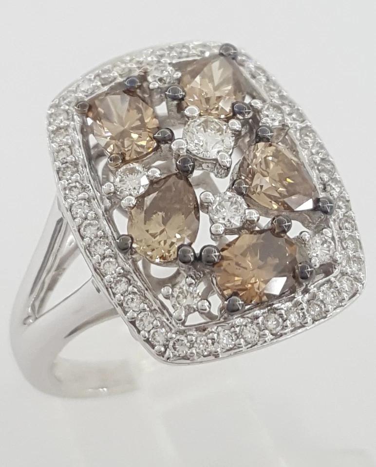 Le Vian LeVian Chocolate & Nude Diamond Statement Ring 14K White Gold 1.8 ct
