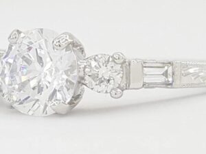 Tacori Crescent Platinum & 18k Semi-Mount Engagement Ring 0.31ct Retail $3,980