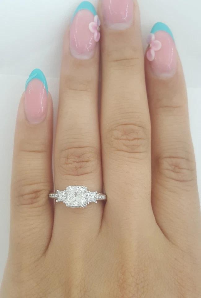 Leo Princess in TACORI Dantela 2622PRSMP Platinum Engagement Ring 1.52 ct