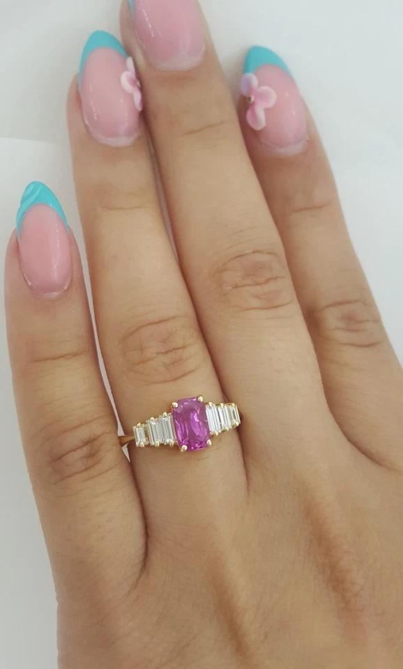 Tiffany & Co Pink Sapphire & Diamond Statement Ring 2.04 ct 18k Yellow Gold