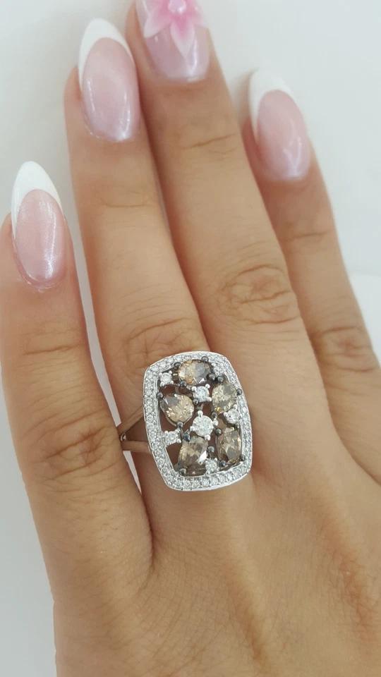 Le Vian LeVian Chocolate & Nude Diamond Statement Ring 14K White Gold 1.8 ct