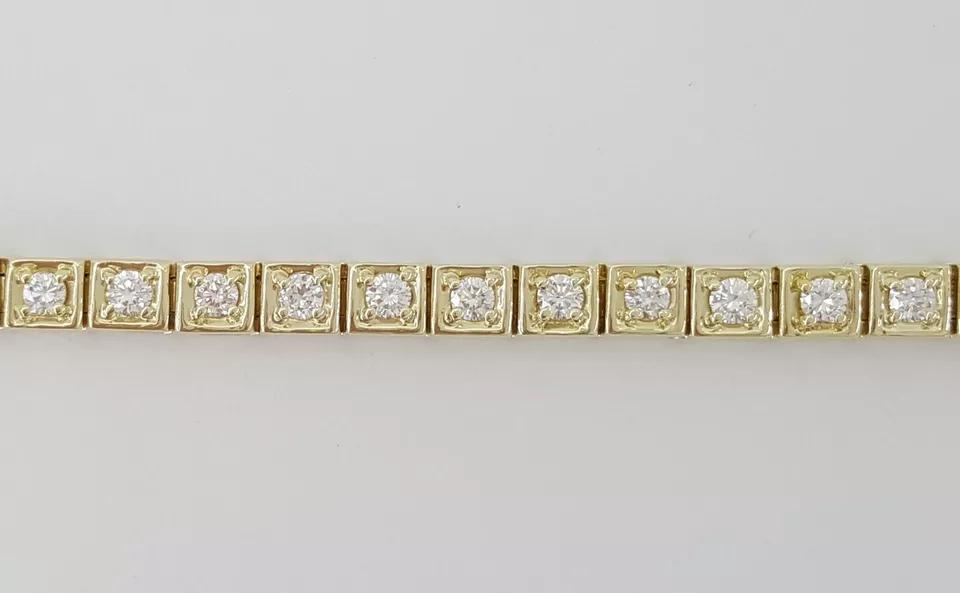 Round Brilliant Diamond Tennis Line Bracelet 1.6 ct 14K Gold 7" Retail 5K