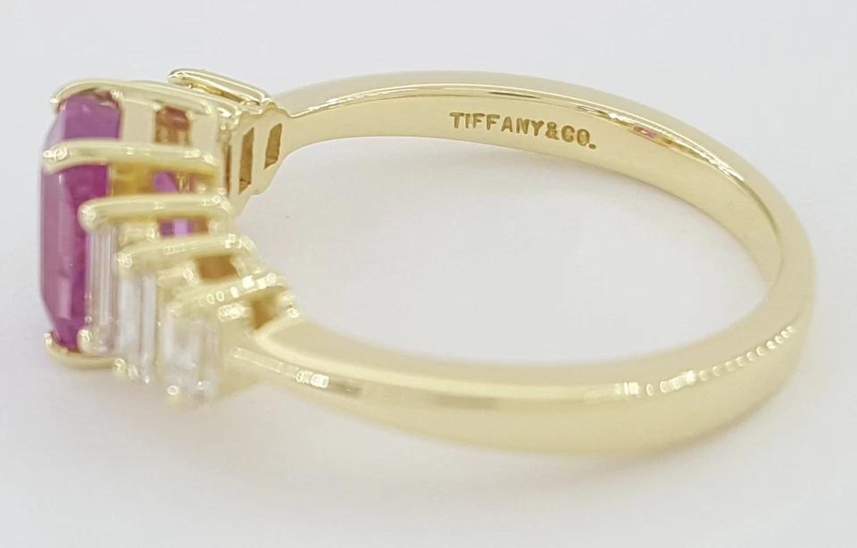 Tiffany & Co Pink Sapphire & Diamond Statement Ring 2.04 ct 18k Yellow Gold