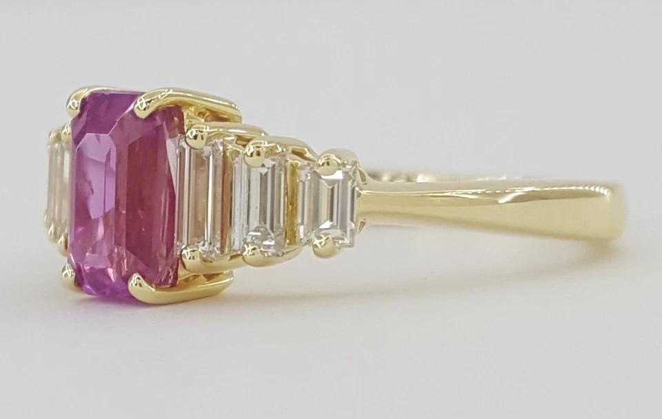 Tiffany & Co Pink Sapphire & Diamond Statement Ring 2.04 ct 18k Yellow Gold