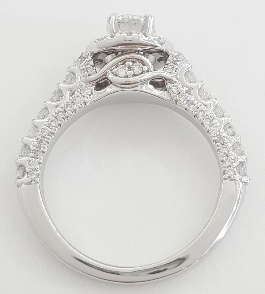 Ever Us Round Diamond Halo Engagement Ring 1.25 ct 14k White Gold