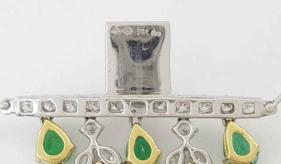 Green Emerald & Diamond Tennis Bracelet 78 ct 18k White & Yellow Gold Rtl $200K