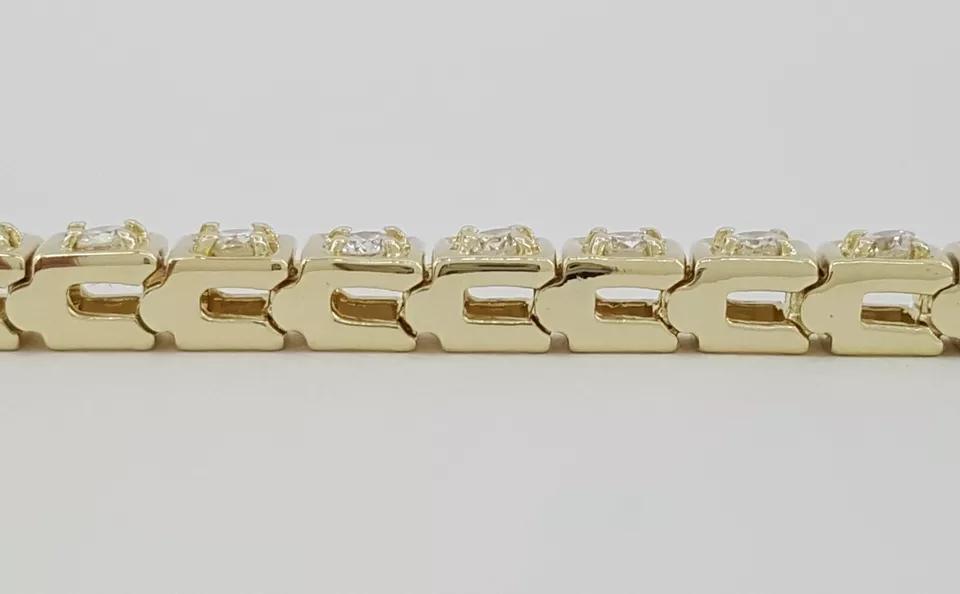 Round Brilliant Diamond Tennis Line Bracelet 1.6 ct 14K Gold 7" Retail 5K