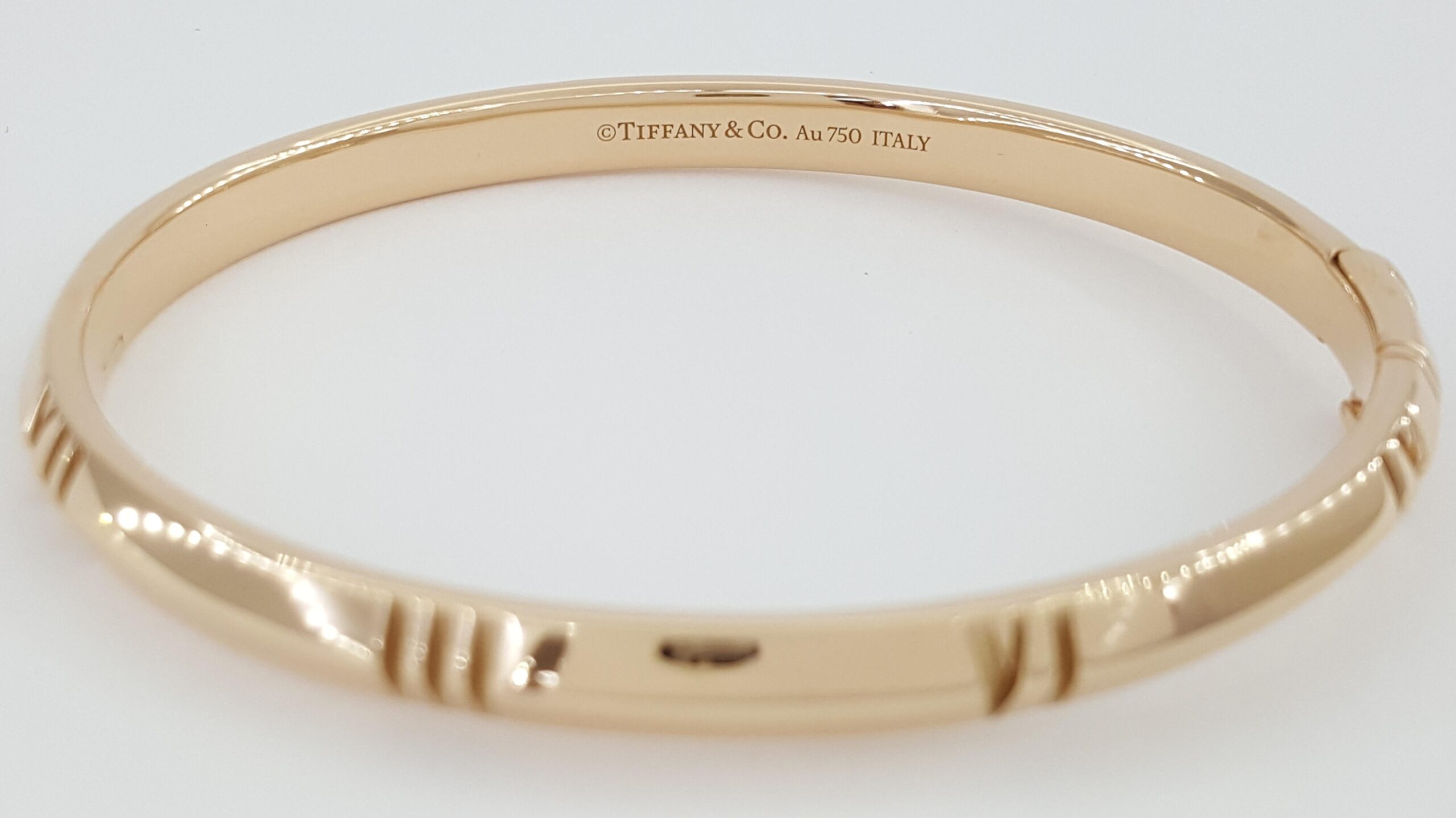TIFFANY & CO Atlas 18K Rose Gold Wide Bangle Bracelet 32.3 grams 6.5"