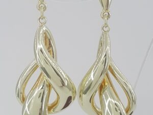 14k Yellow Gold Drop Dangle Earrings 1.75" 5.4 Grams