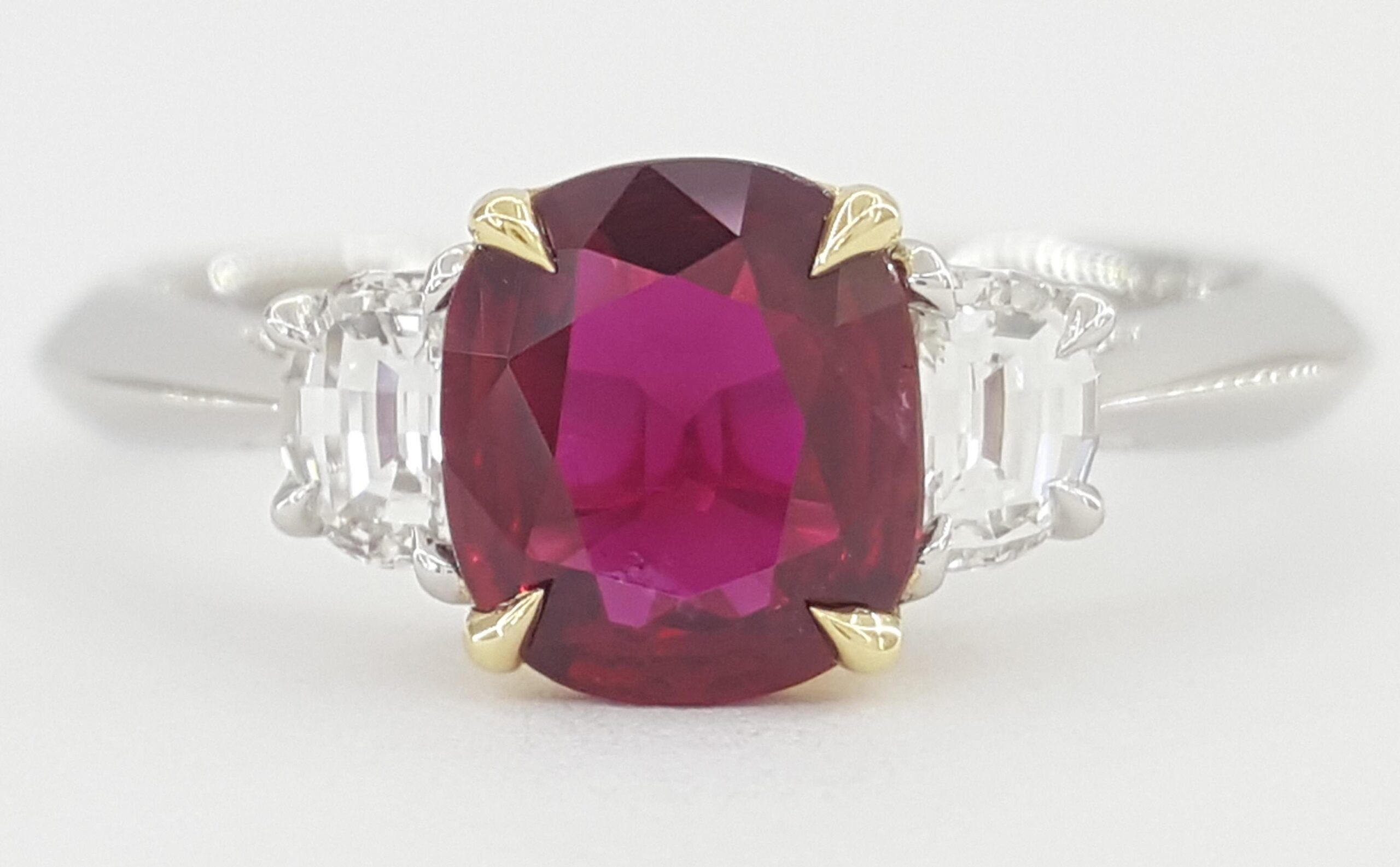 Vintage Tiffany & Co Cushion Ruby & Diamond Statement Ring 1.8 ct Platinum 18k