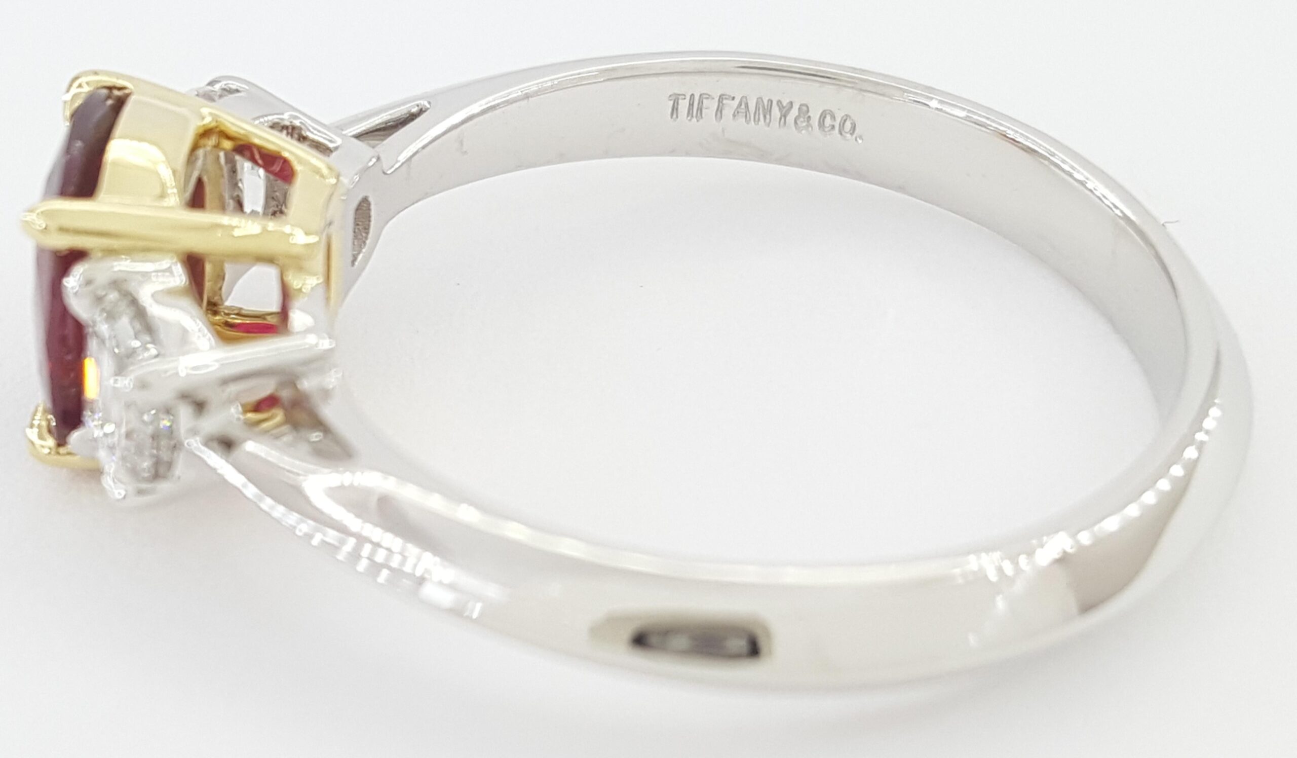 Vintage Tiffany & Co Cushion Ruby & Diamond Statement Ring 1.8 ct Platinum 18k