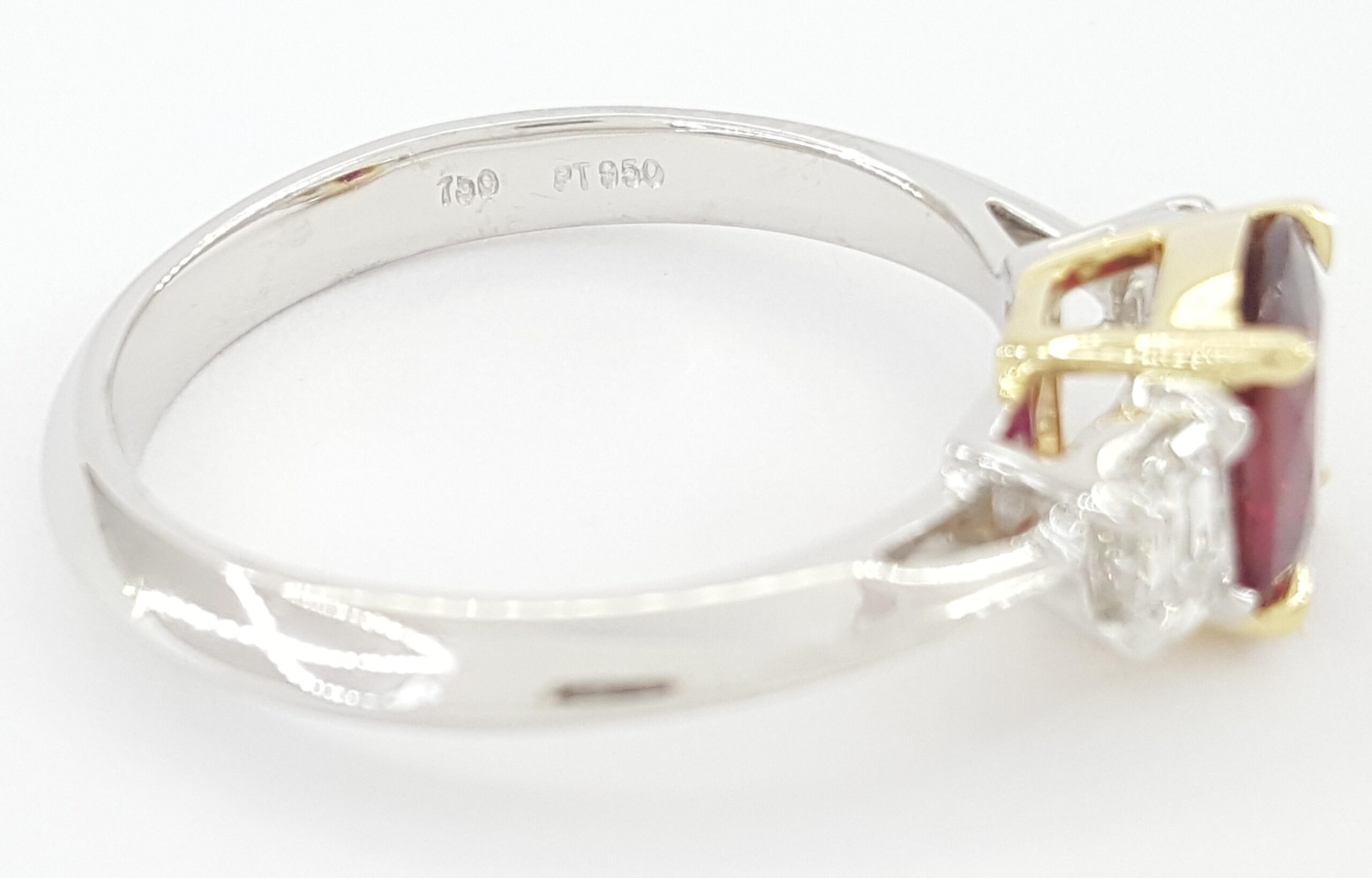 Vintage Tiffany & Co Cushion Ruby & Diamond Statement Ring 1.8 ct Platinum 18k