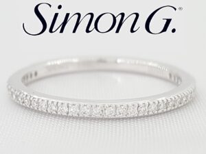 Simon G. Round Diamond Wedding Band Ring 18k White Gold 0.15 ct 1.5 mm Rt $1,540