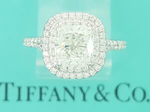 Tiffany & Co Soleste Cushion Double Halo Diamond Engagement Ring 2.22 ct $42.5k