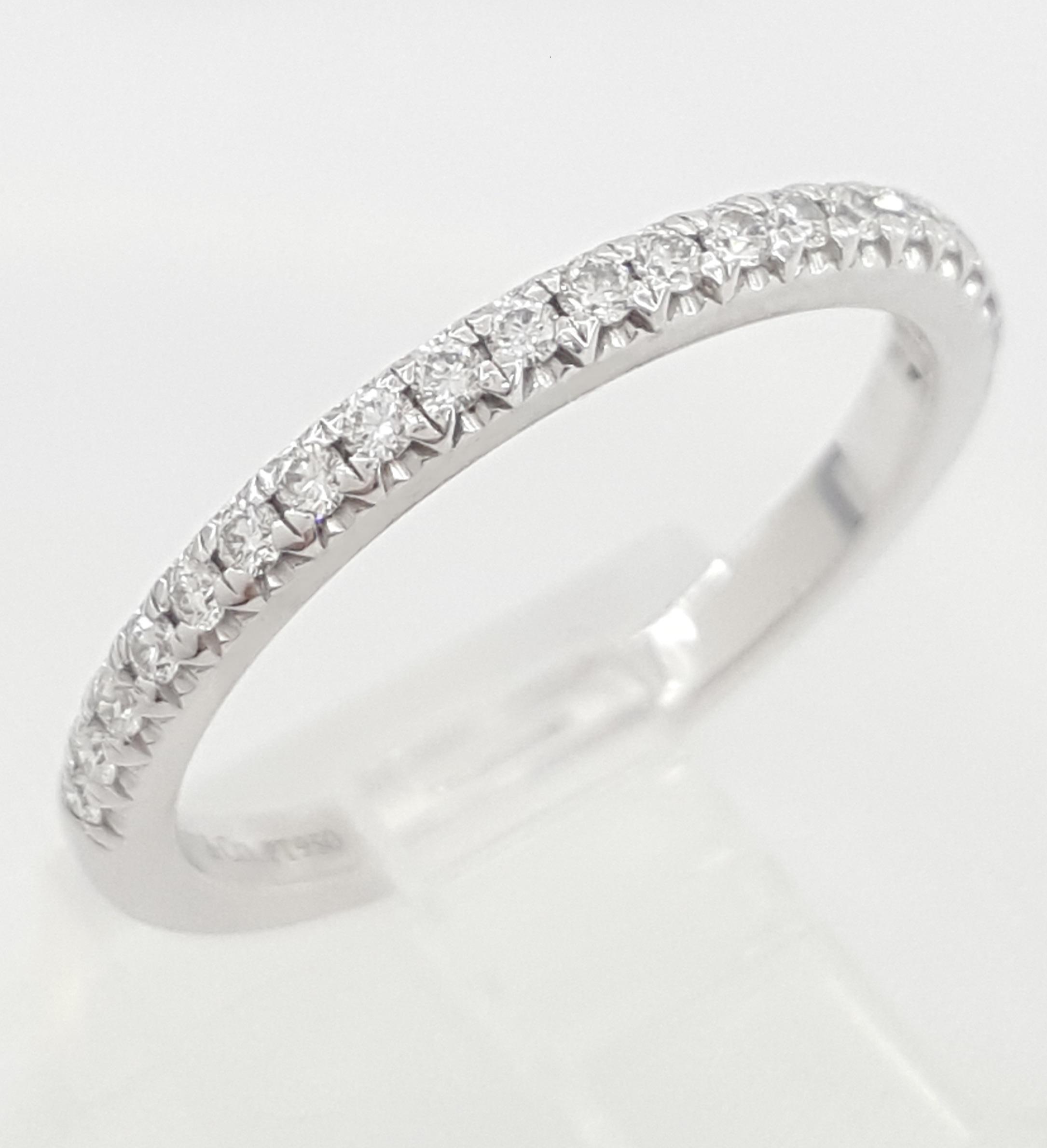 Tiffany & Co Soleste Half Circle Diamond Wedding Band Ring 0.17 ct Plat Rt$3,300