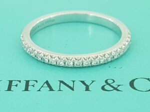 Tiffany & Co Soleste Half Circle Diamond Wedding Band Ring 0.17 ct Plat Rt$3,300