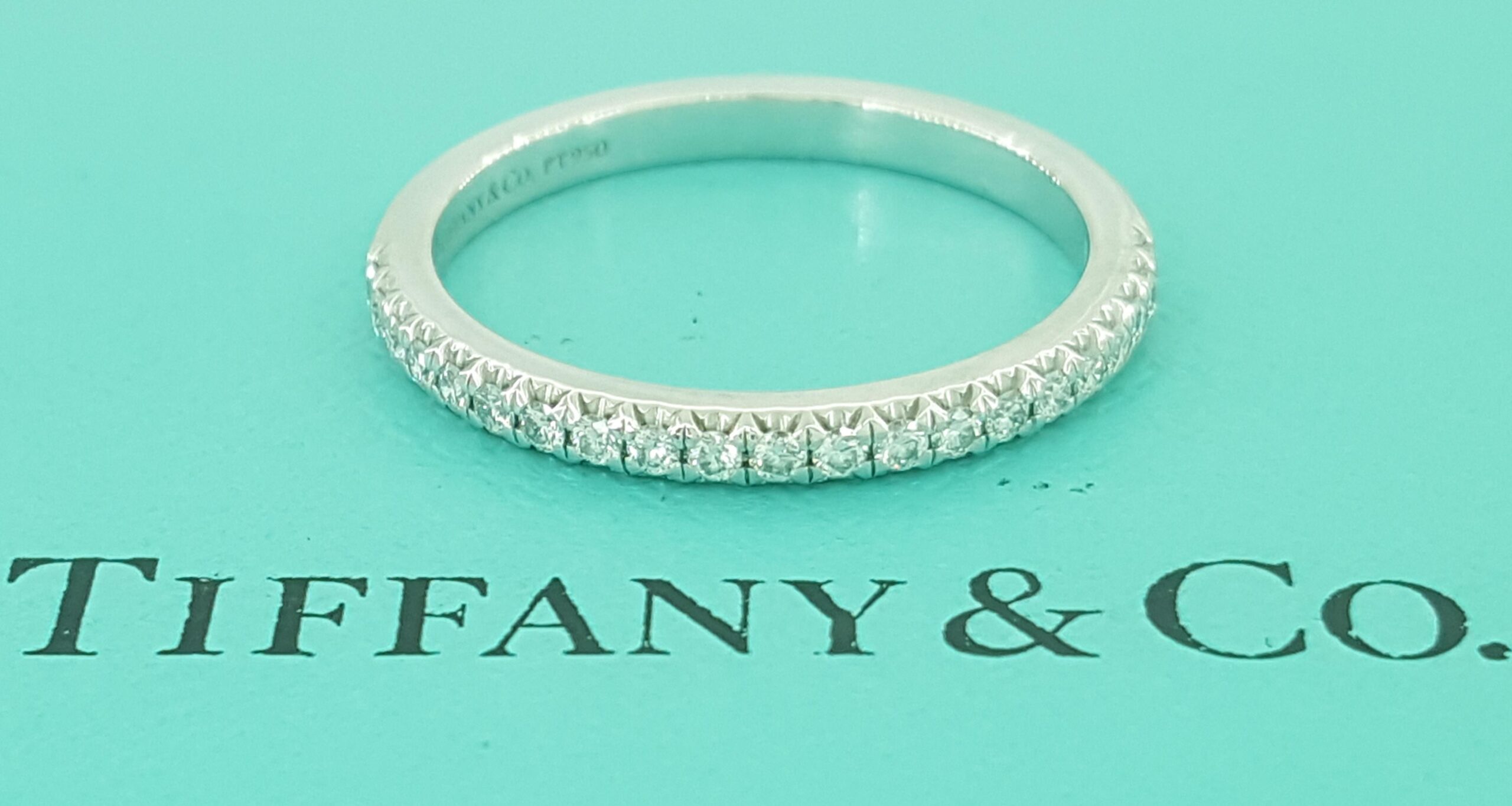 Tiffany & Co Soleste Half Circle Diamond Wedding Band Ring 0.17 ct Plat Rt$3,300