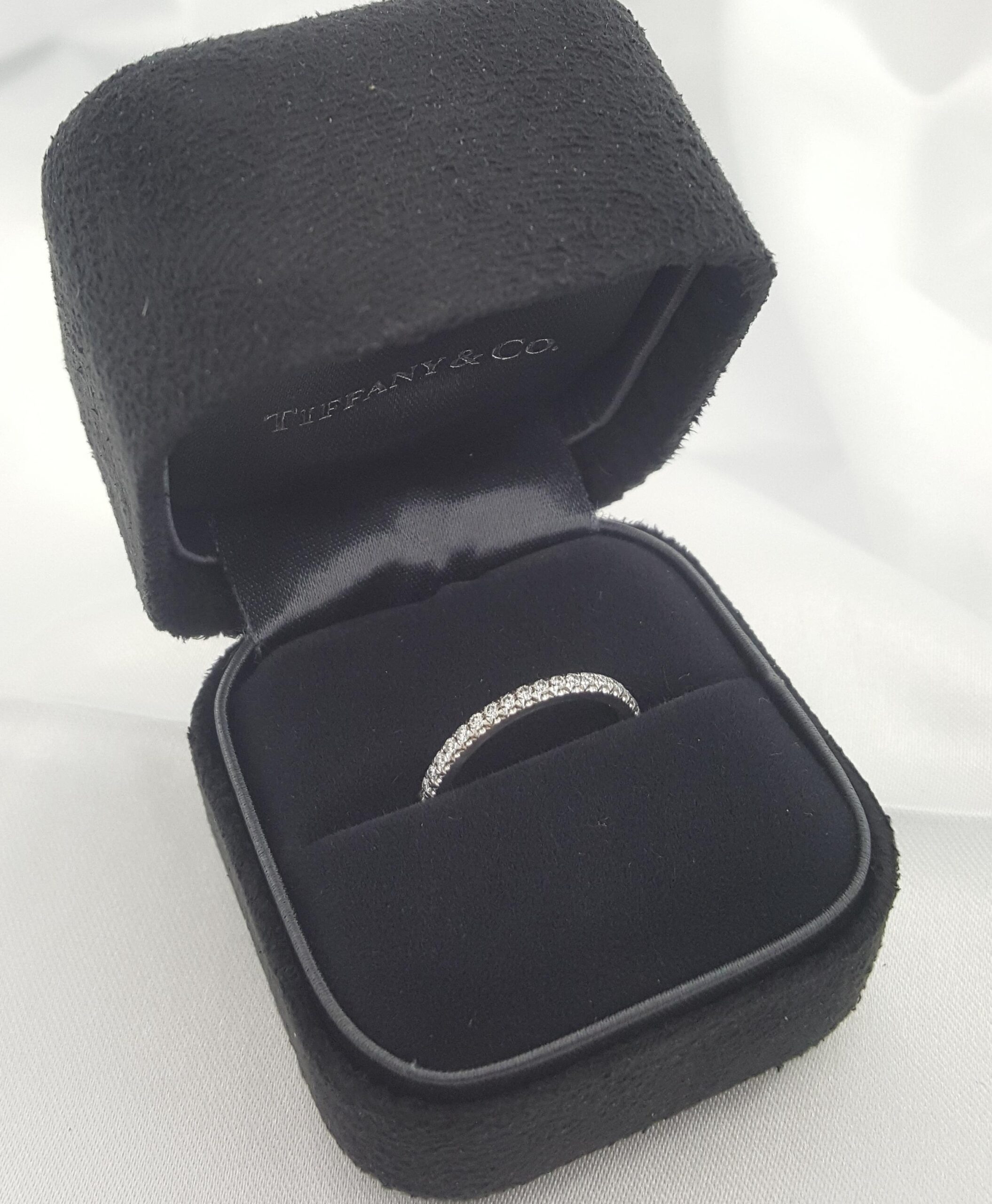 Tiffany & Co Soleste Half Circle Diamond Wedding Band Ring 0.17 ct Plat Rt$3,300