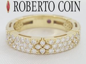 Roberto Coin Love in Verona Diamond Pave Ring 1.1 ct 18k Yellow Gold Rtl $8,240