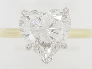 Heart Diamond Solitaire Engagement Ring 3.12 ct 18k Gold & Platinum Retail $75K