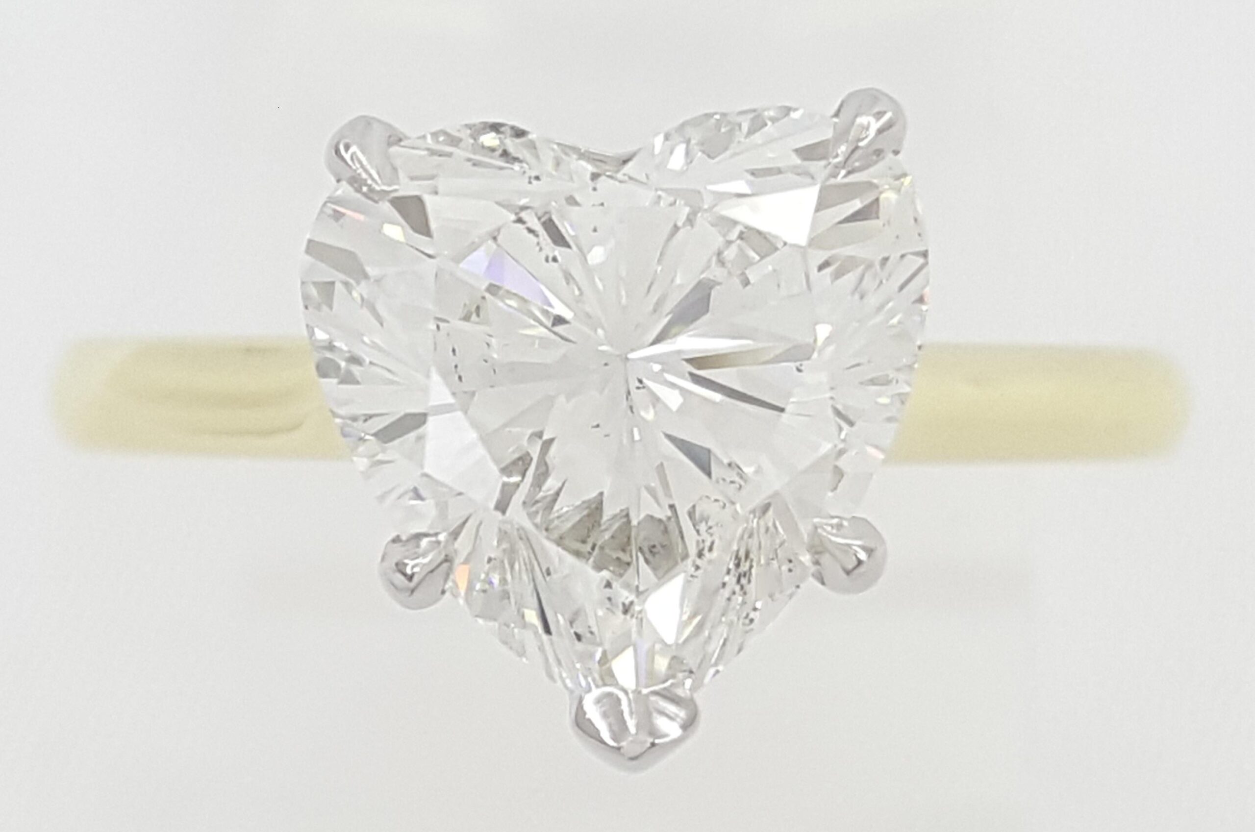 Heart Diamond Solitaire Engagement Ring 3.12 ct 18k Gold & Platinum Retail $75K